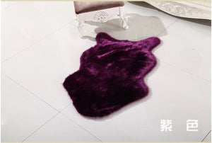 Artificial Sheepskin Purple Fur Plain Bedroom and Living Area Rug