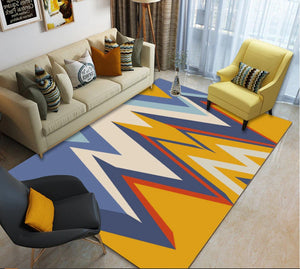 Multicolor Zigzag Living Room Carpet