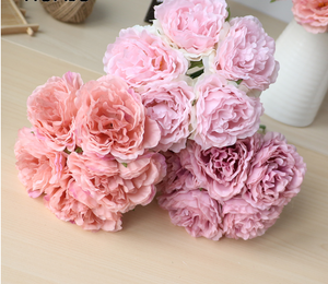 Peach Artificial Flowers Hydrangeas Bouquet - Hansel & Gretel Home Decor