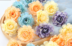 Blue Artificial Flowers Spring Rose Head - Hansel & Gretel Home Decor