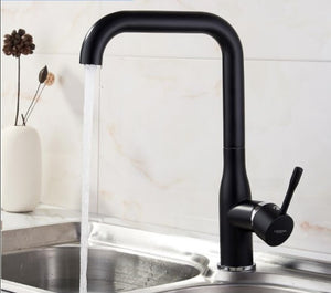 Stainless Steel Black Kitchen Faucet 360 Degree Rotating