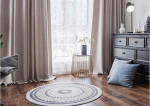 Gray Round Living Room Carpet