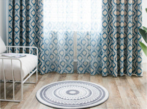 Gray Round Living Room Carpet