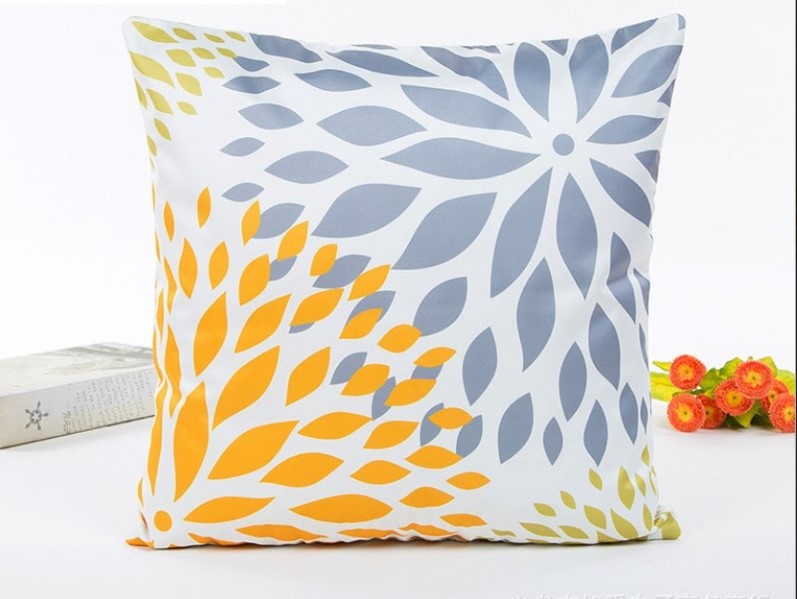 Fashionable Gray and Yellow Decorative Pillow Case