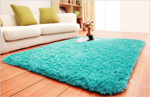 Cyan Shaggy Super Soft Carpet