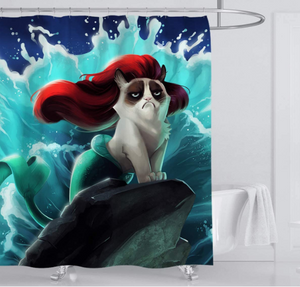 Little Mermaid Dog Polyester Bathroom Curtain - Hansel & Gretel Home Decor