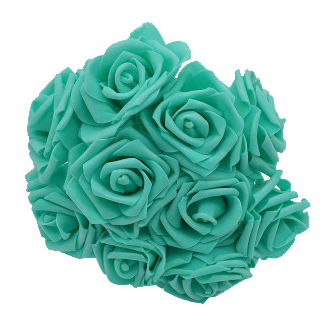 Teal Artificial Flowers Rose Bouquet - Hansel & Gretel Home Decor