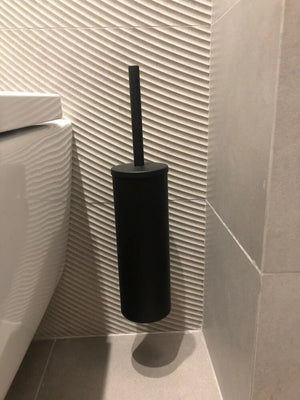 Modern Stainless Steel Black Toilet Brush and Holder