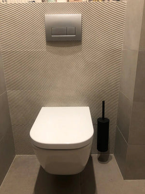 Modern Stainless Steel Black Toilet Brush and Holder