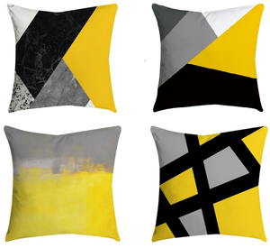 Yellow Varied Patterns 4 pieces 18in x 18in