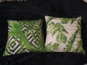 Tropical Green and Brown Decorative Pillow Case