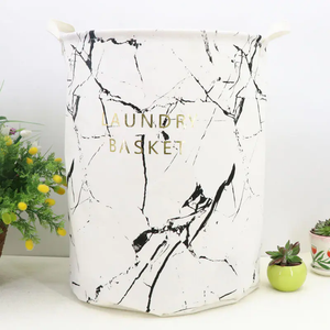 Modern Canvas White Laundry Basket - Hansel & Gretel Home Decor