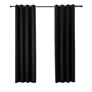 Black Cotton Polyester Living Room and Bedroom Curtains - Hansel & Gretel Home Decor