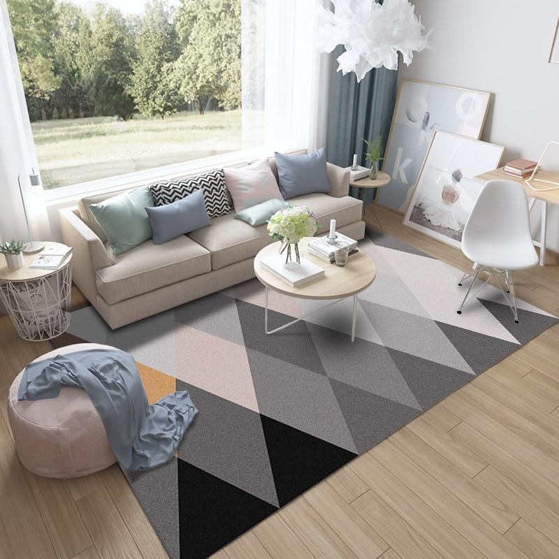 Gray Geometric Living Area Rug - Hansel & Gretel Home Decor