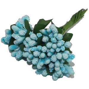 Blue Artificial Flowers Mulberry Bouquet - Hansel & Gretel Home Decor