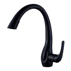 Brass Black Kitchen Faucet Pull Out and Rotatable - Hansel & Gretel Home Decor