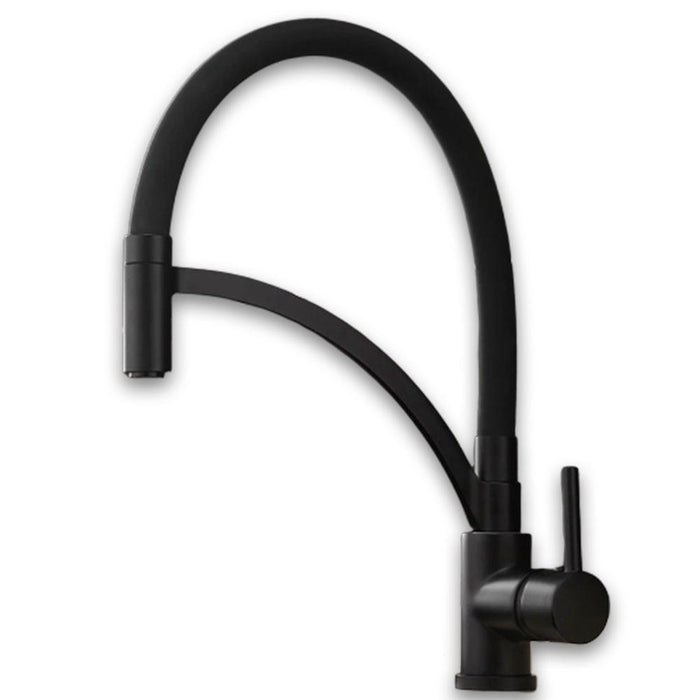 Brass Black Kitchen Faucet Rotating and Pull Down