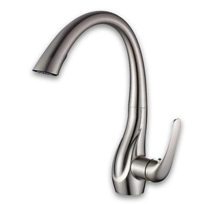 Brass Brushed Nickel Kitchen Faucet Pull Out and Rotatable - Hansel & Gretel Home Decor
