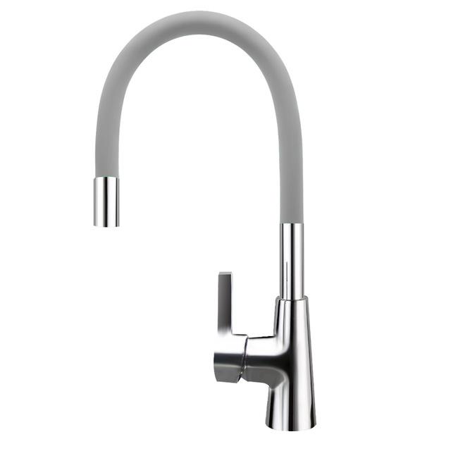 Brass Polished Gray Kitchen Faucet Rotatable