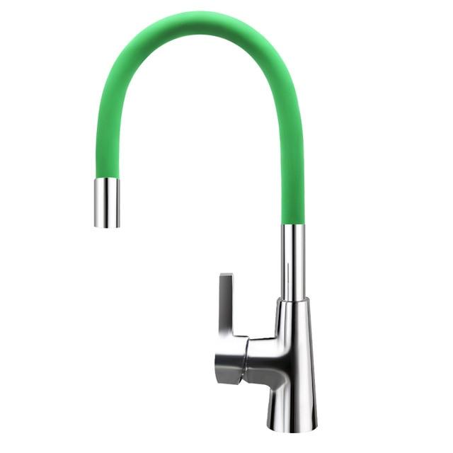 Brass Polished Green Kitchen Faucet Rotatable - Hansel & Gretel Home Decor
