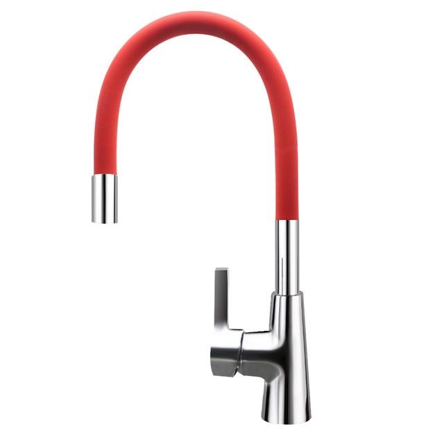 Brass Polished Red Kitchen Faucet Rotatable - Hansel & Gretel Home Decor
