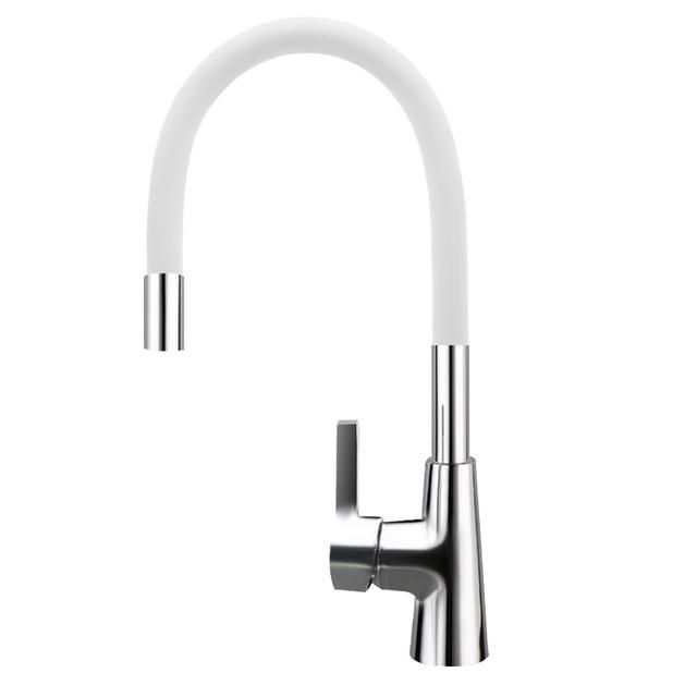 Brass Polished White Kitchen Faucet Rotatable - Hansel & Gretel Home Decor