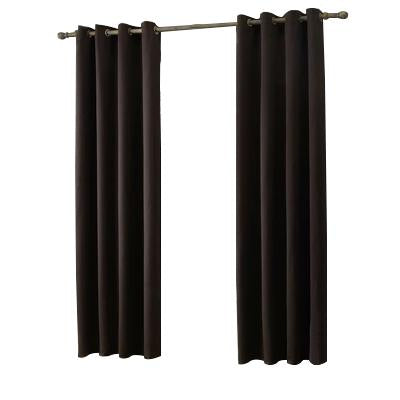 Brown Cotton Polyester Living Room and Bedroom Curtains