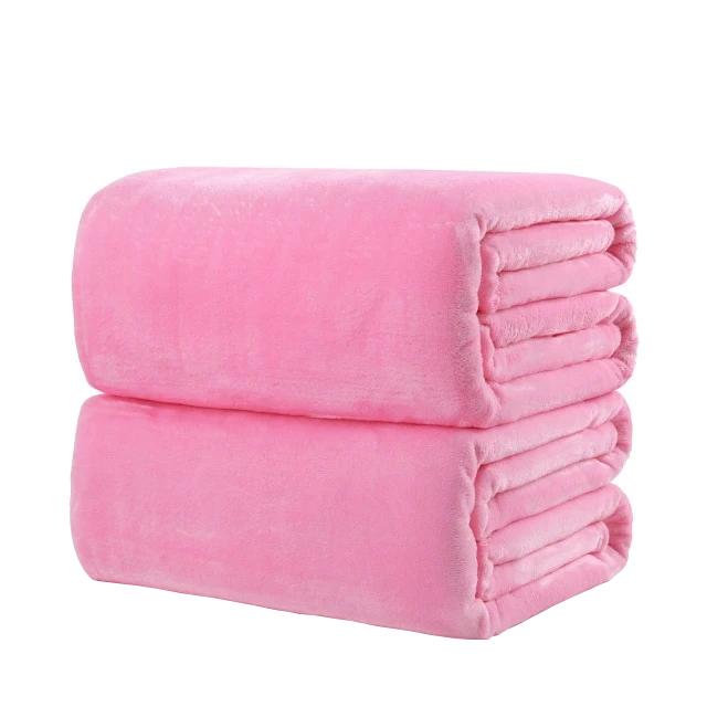 Cotton Polyester Pink Throw