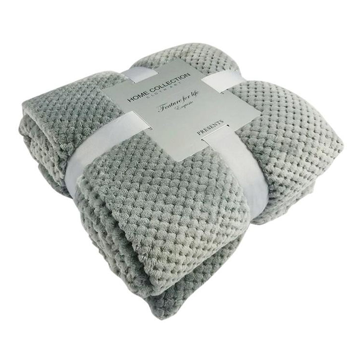 Crocheted Polyester Gray Throw