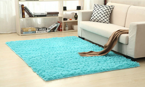 Cyan Shaggy Super Soft Carpet - Hansel & Gretel Home Decor