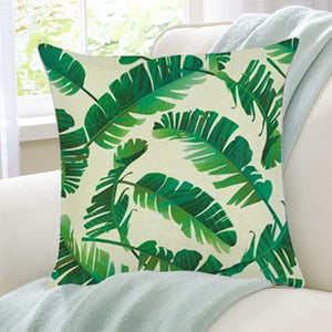 Tropical Green and White Decorative Pillow Case - Hansel & Gretel Home Decor