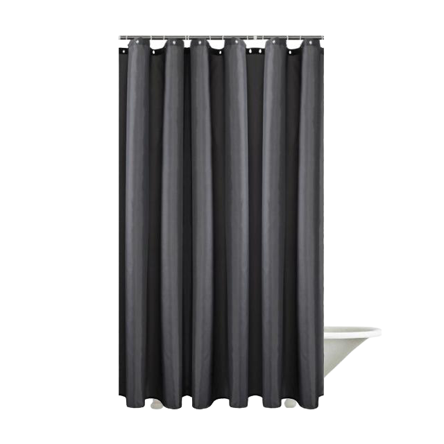 Dark Grey Polyester Bathroom Curtains