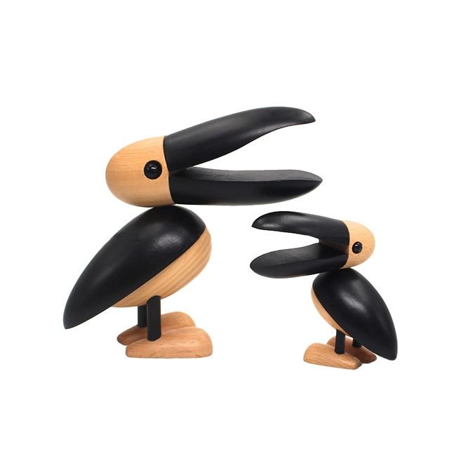 Decorative Ornamental Sculpture Wooden Bird Figures