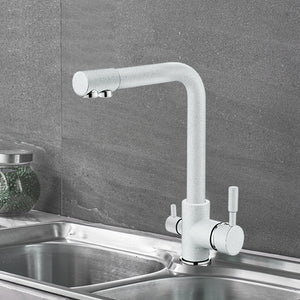 Brass White Kitchen Faucet Rotating and Water Purifying - Hansel & Gretel Home Decor