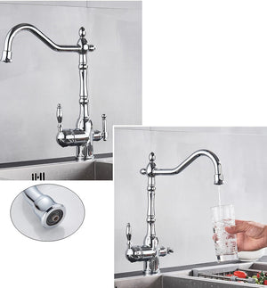 Solid Brass Chrome Kitchen Faucet Rotating and Water Purifying - Hansel & Gretel Home Decor