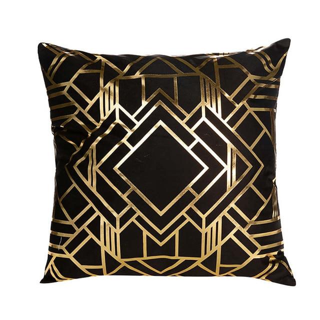 Elegant Black and Gold Decorative Pillow Covers - Hansel & Gretel Home Decor
