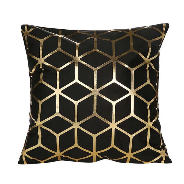 Elegant Black and Gold Decorative Pillow Covers