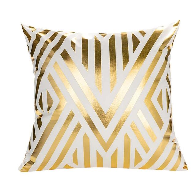 Elegant White and Gold Decorative Pillow Covers - Hansel & Gretel Home Decor