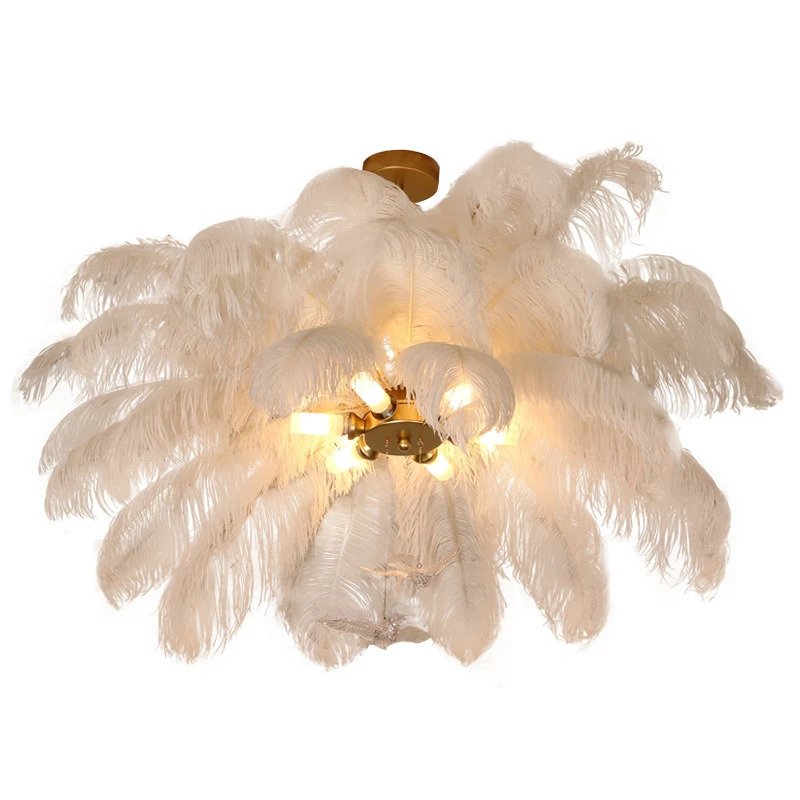 Feather Light Pendant Lamp Chandelier LED Hanging Lightings Decor