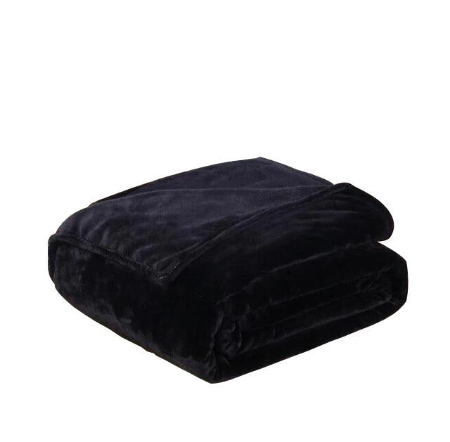 Fleece Plaid Black Blanket