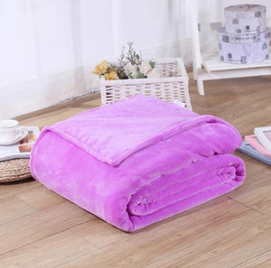 Fleece Plaid Light Purple Blanket - Hansel & Gretel Home Decor