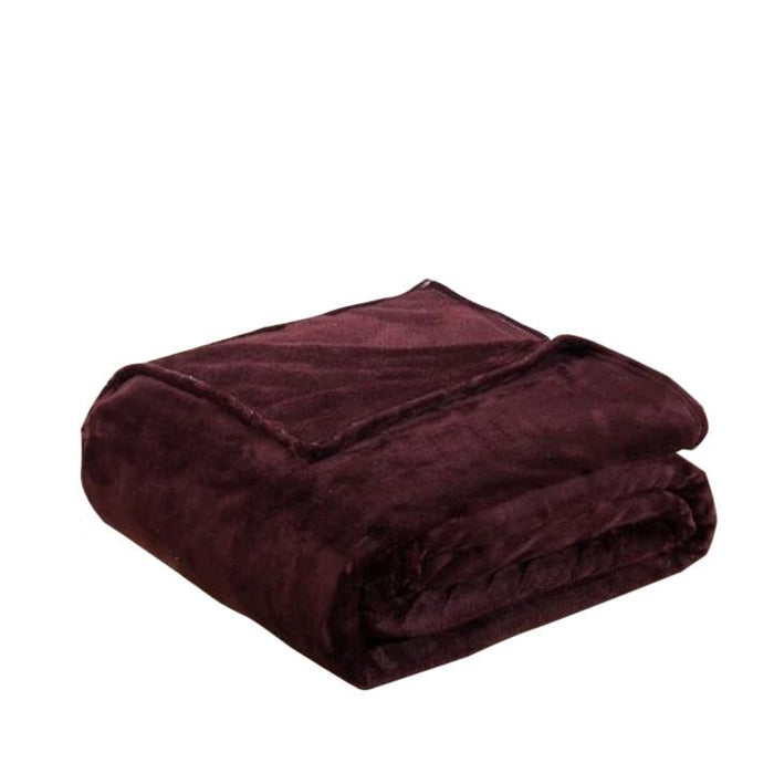Fleece Plaid Maroon Blanket