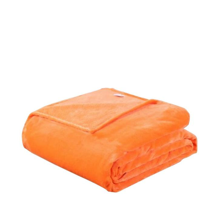 Fleece Plaid Orange Blanket