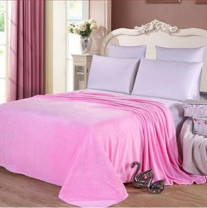 Fleece Plaid Pink Blanket - Hansel & Gretel Home Decor