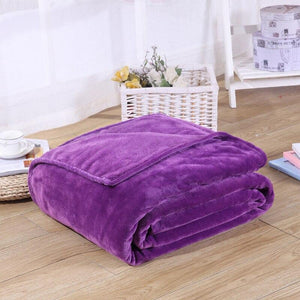 Fleece Plaid Purple Blanket - Hansel & Gretel Home Decor