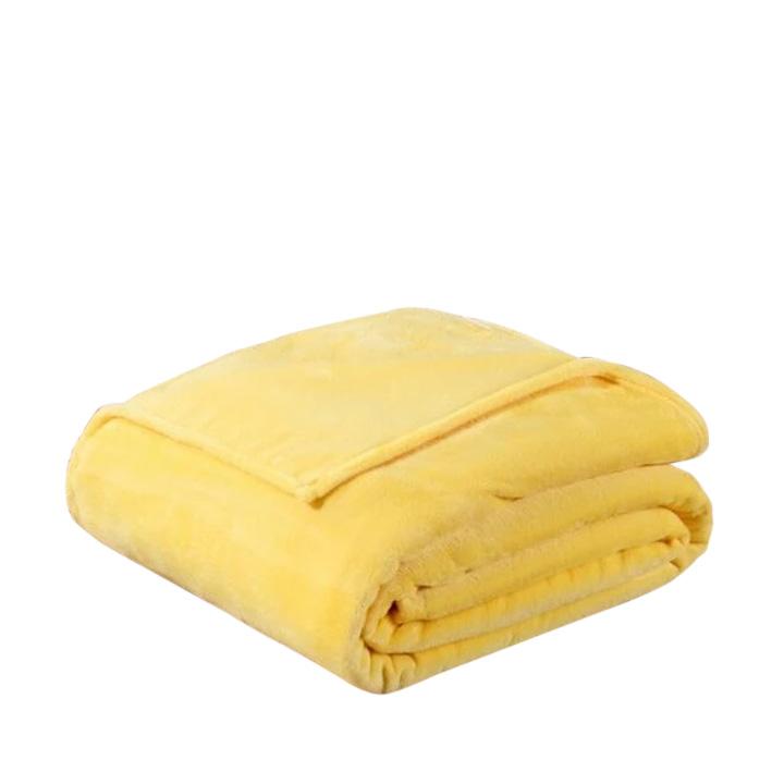 Fleece Plaid Yellow Blanket - Hansel & Gretel Home Decor