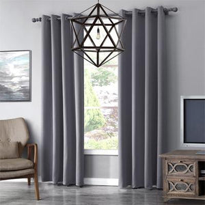 Gray Cotton Polyester Living Room and Bedroom Curtains - Hansel & Gretel Home Decor