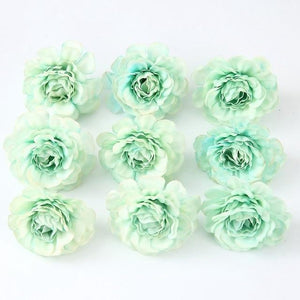 Green Artificial Flowers Spring Rose Head - Hansel & Gretel Home Decor
