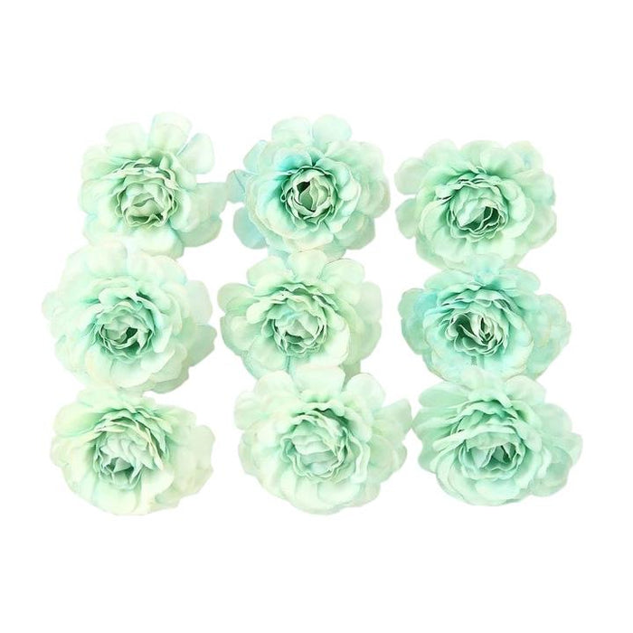 Green Artificial Flowers Spring Rose Head