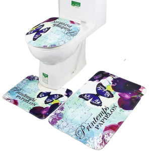 3in1 Flannel Butterfly Anti-Slip Toilet Cover Set - Hansel & Gretel Home Decor